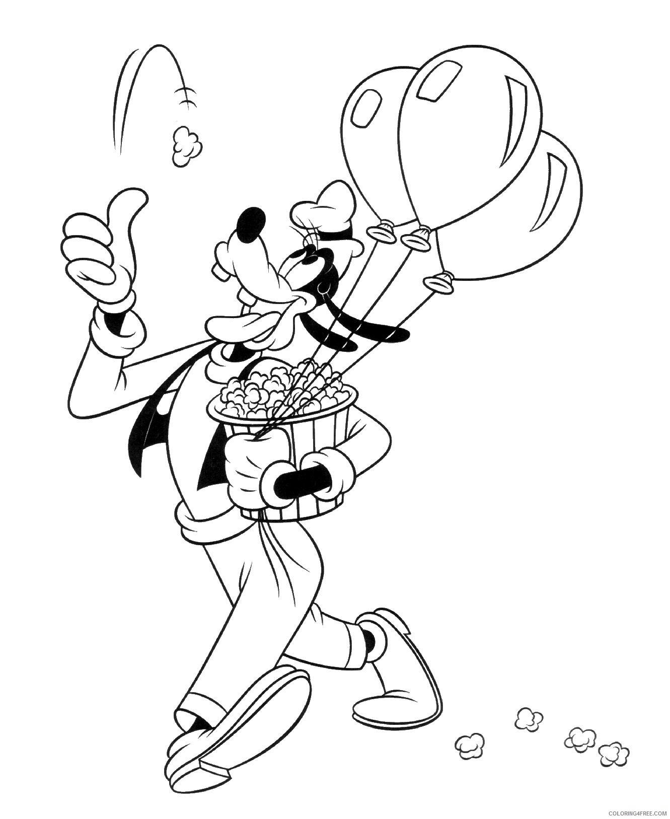 goofy coloring pages eating popcorn Coloring4free