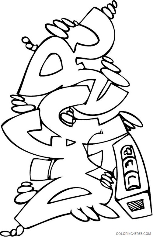 graffiti coloring pages to print Coloring4free