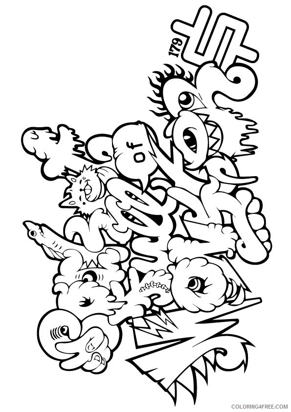 graffiti coloring pages wild style Coloring4free