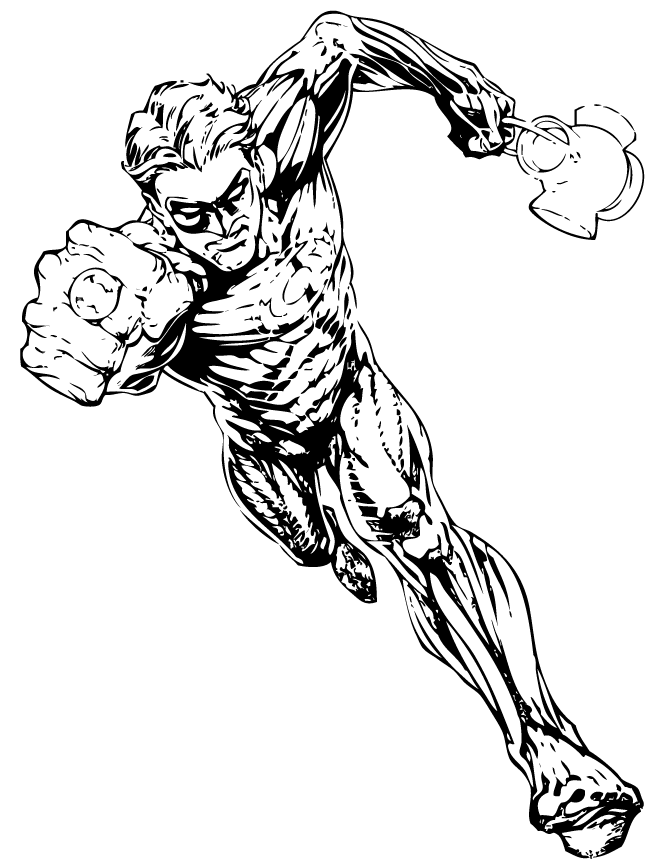 green lantern coloring pages defending universe Coloring4free