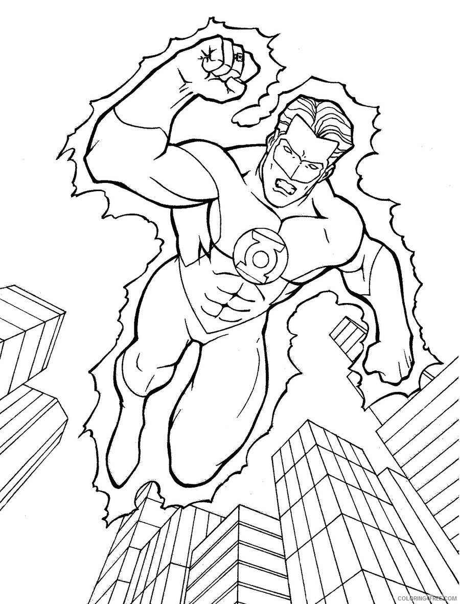green lantern coloring pages flying Coloring4free