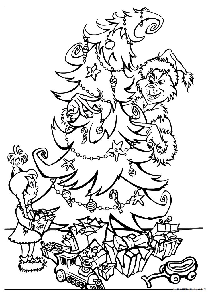 grinch coloring pages christmas Coloring4free