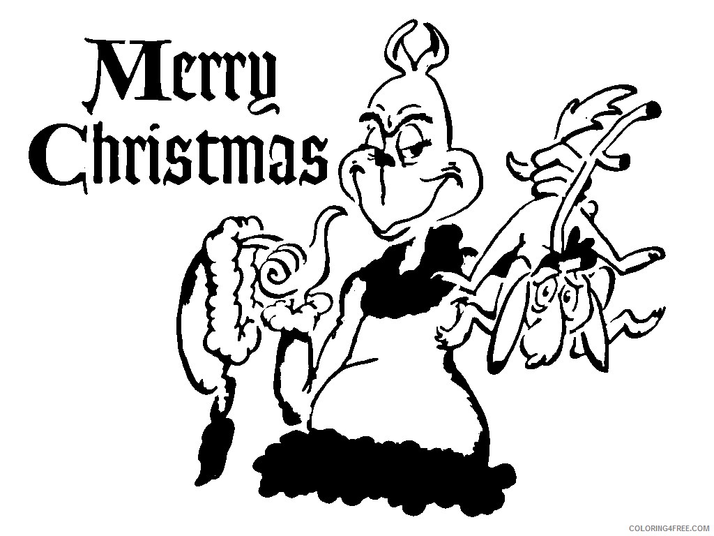 grinch coloring pages merry christmas Coloring4free