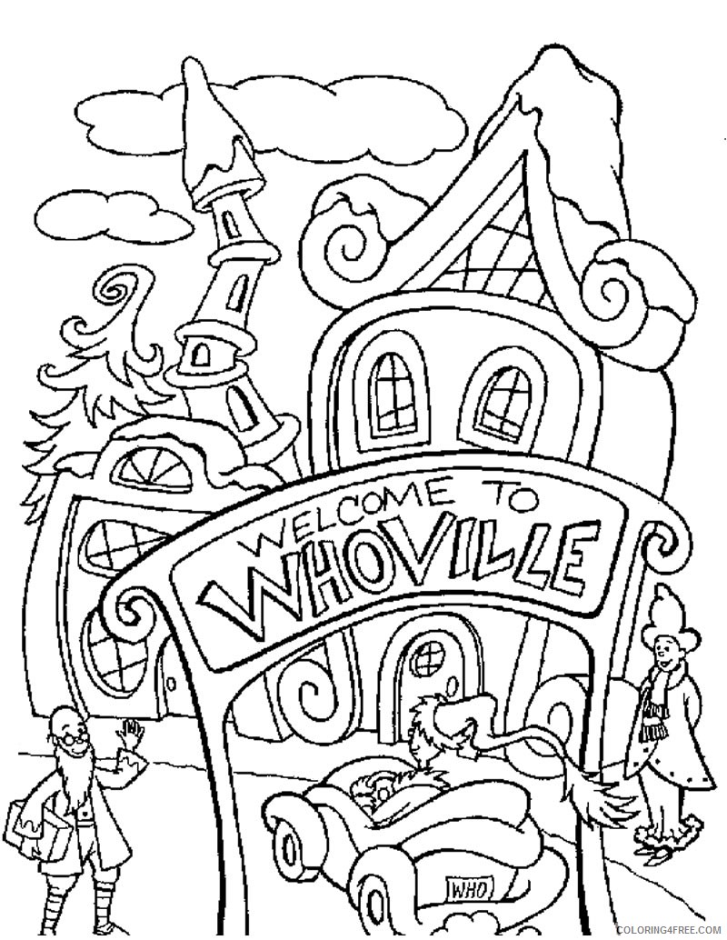 grinch coloring pages whoville town Coloring4free