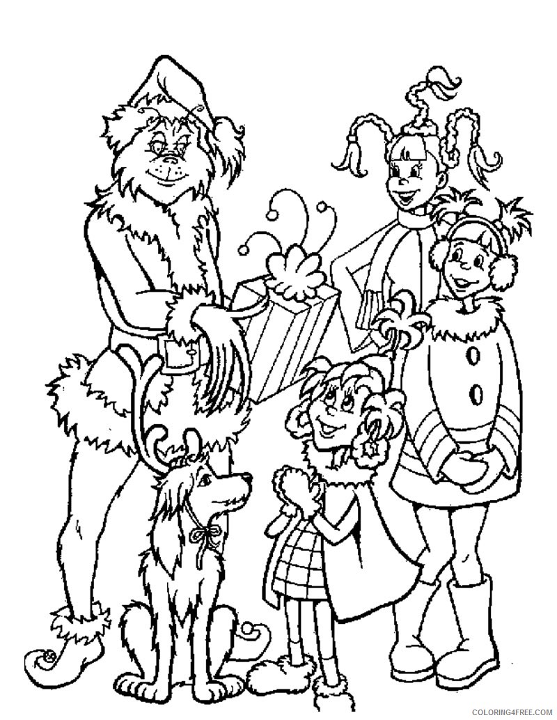 grinch coloring pages with kids Coloring4free