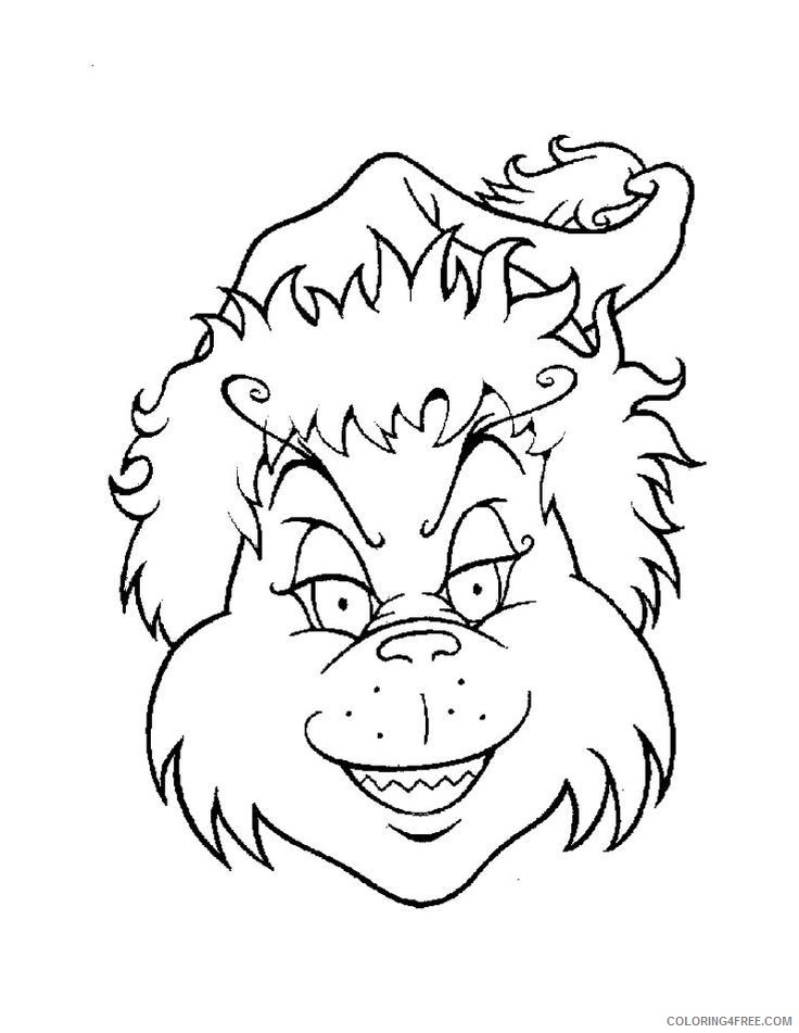 grinch face coloring pages Coloring4free