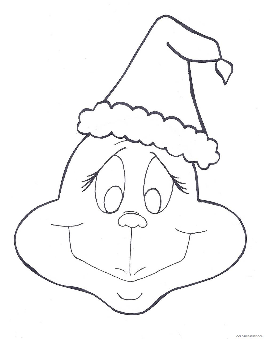 grinch face coloring pages for kids Coloring4free
