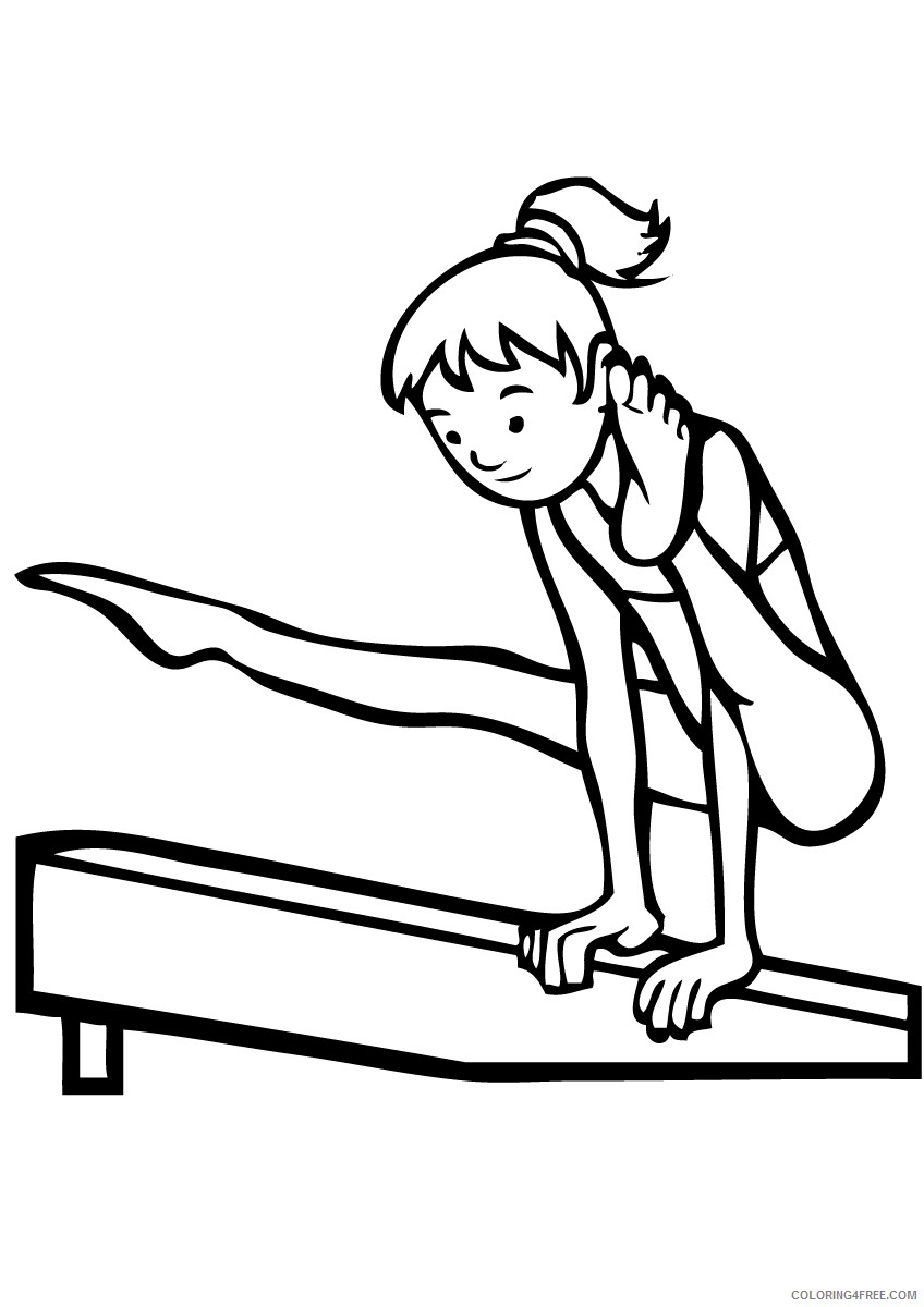gymnastics coloring pages for girls Coloring4free