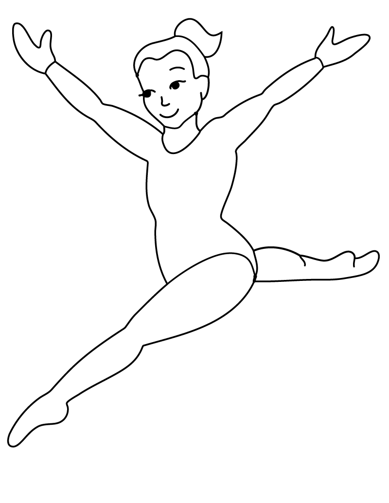 gymnastics coloring pages for kids Coloring4free