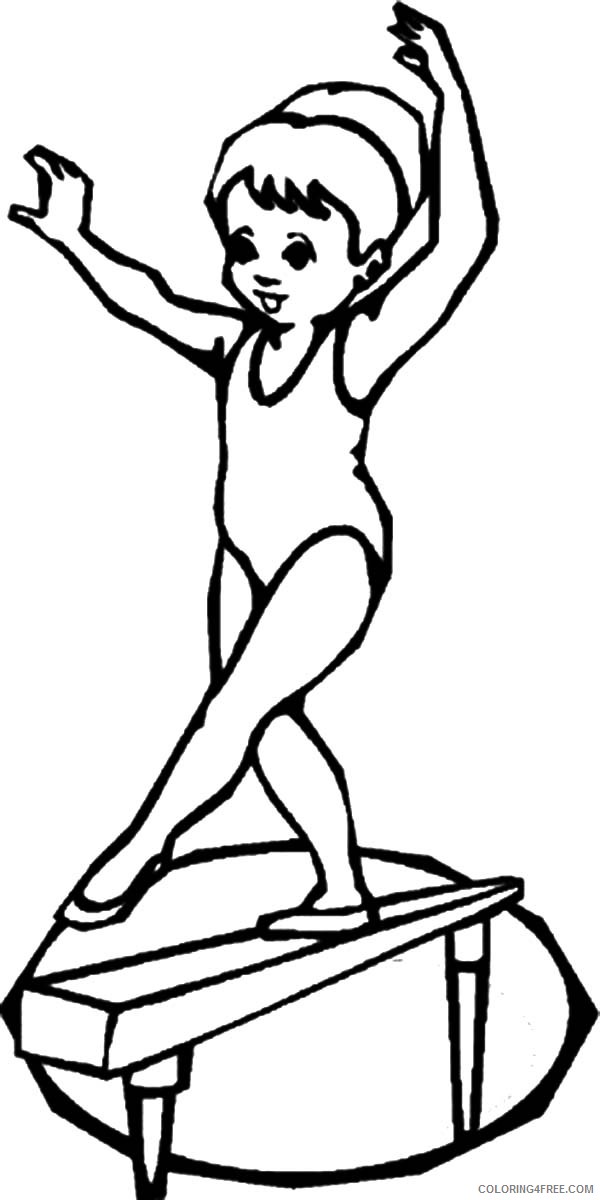 gymnastics coloring pages girl on balance beam Coloring4free