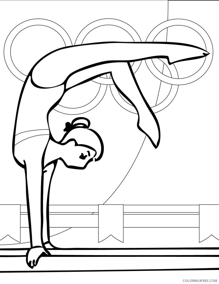 gymnastics coloring pages olympic Coloring4free