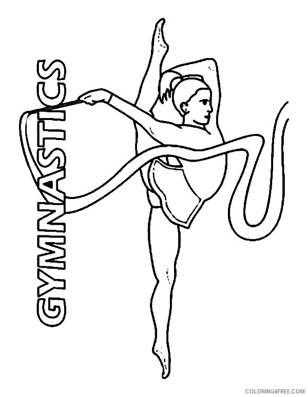 gymnastics coloring pages rhythmic gymnastics ribbon Coloring4free
