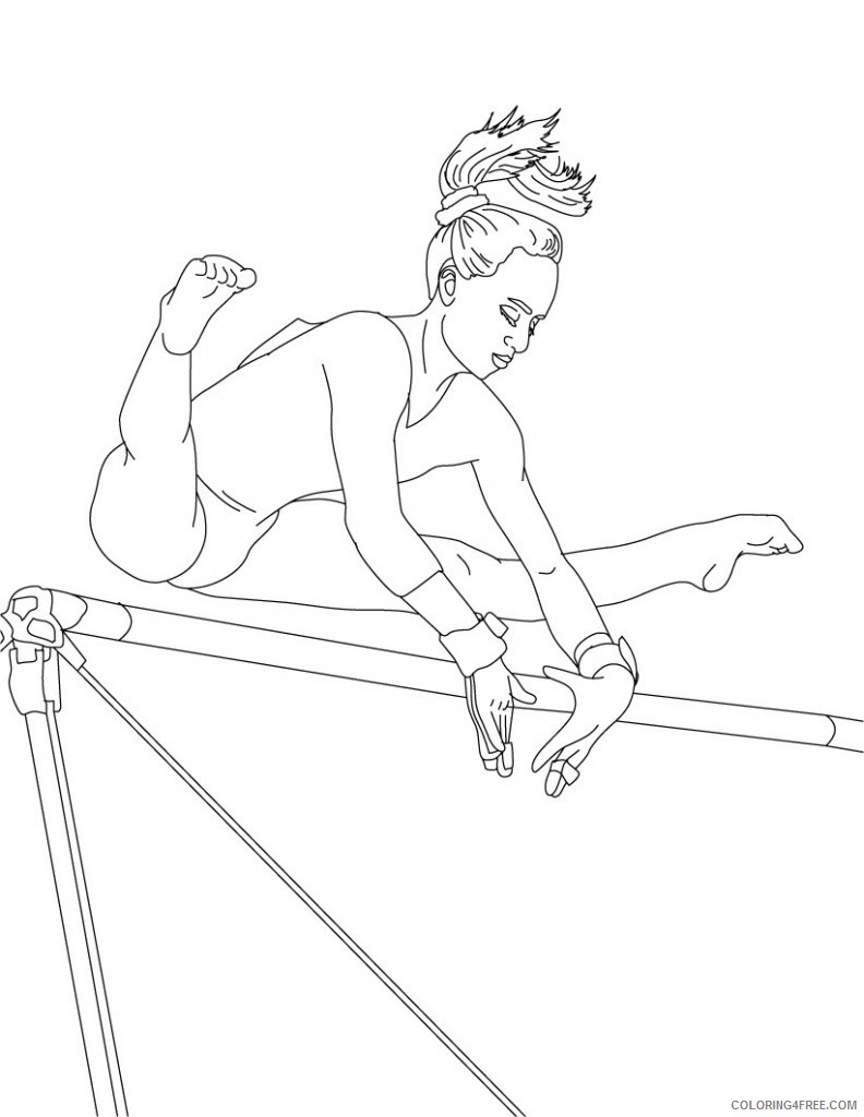 gymnastics coloring pages uneven bars Coloring4free