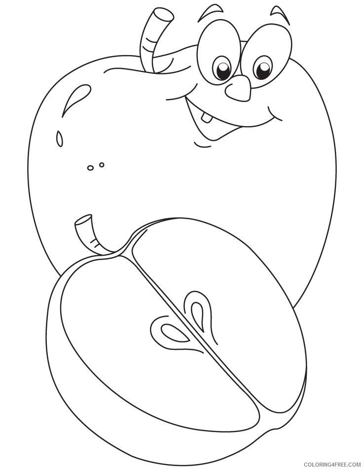 half of apple coloring pages Coloring4free