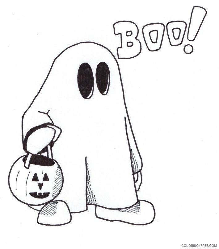 halloween ghost coloring pages for kids Coloring4free