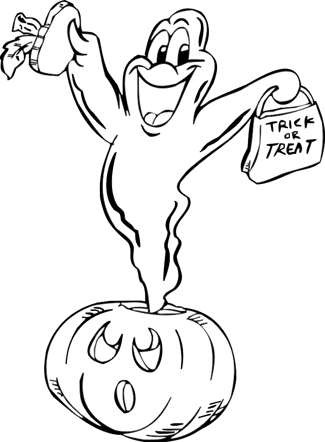 halloween ghost coloring pages printable Coloring4free