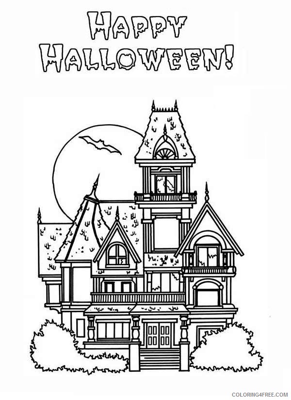 halloween haunted house coloring pages Coloring4free