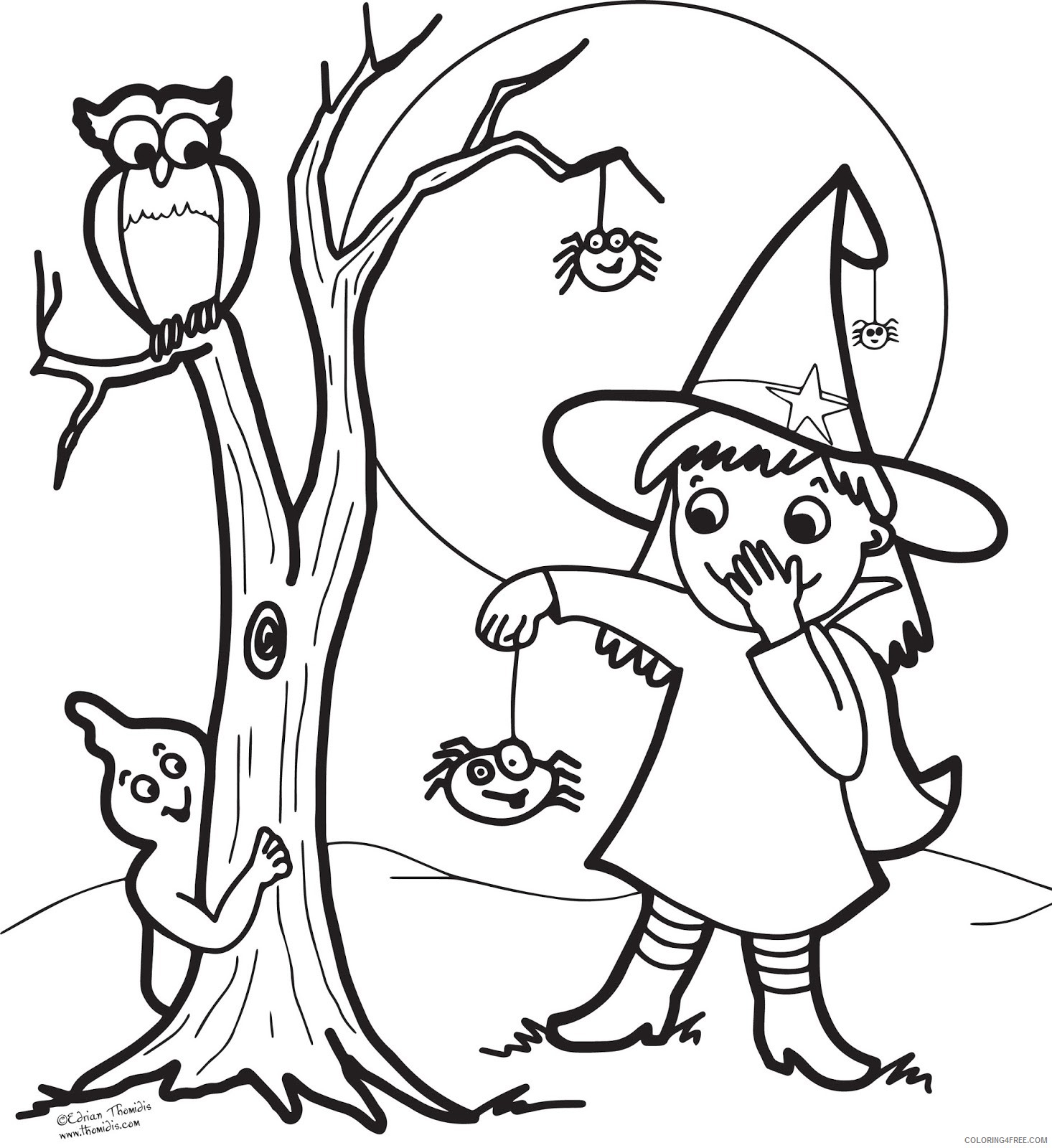halloween witch coloring pages for kids Coloring4free