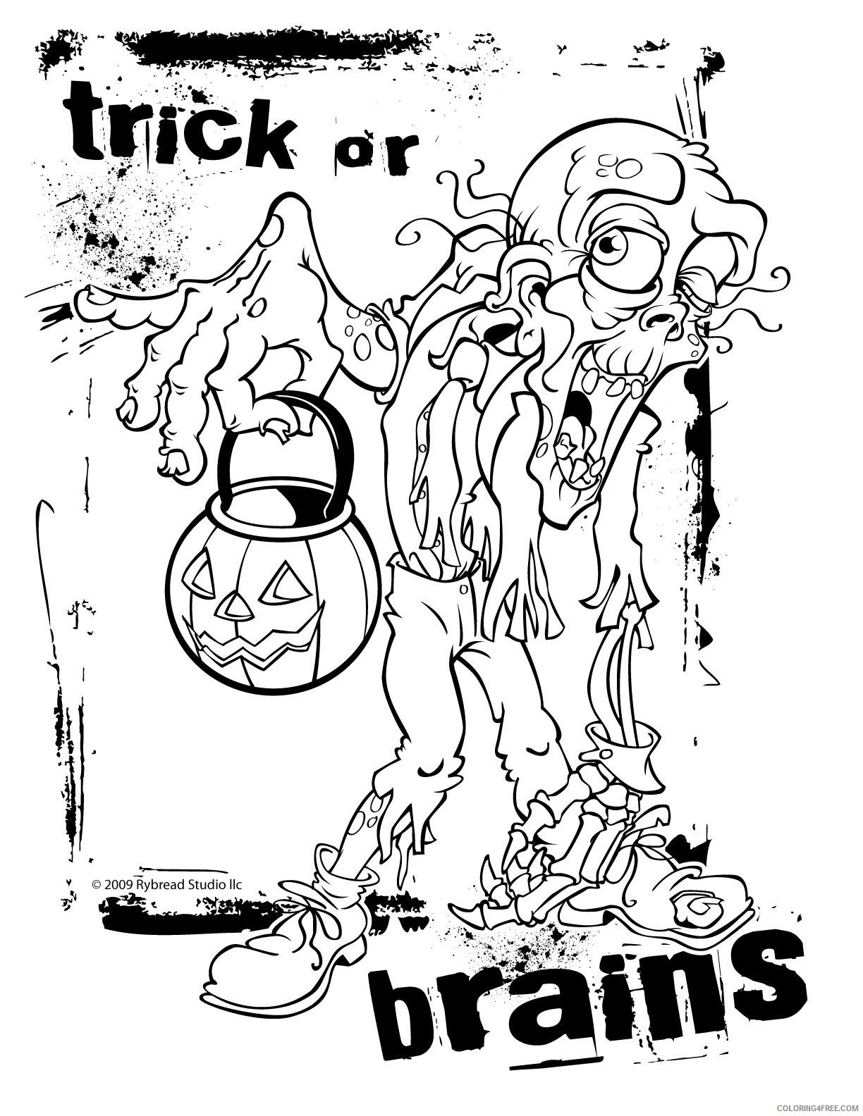 halloween zombie coloring pages Coloring4free