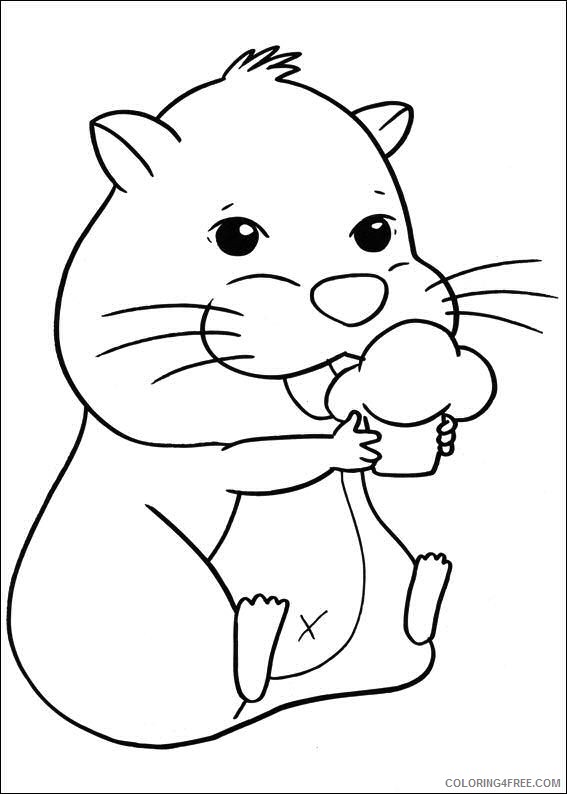 hamster coloring pages eating cupcake Coloring4free