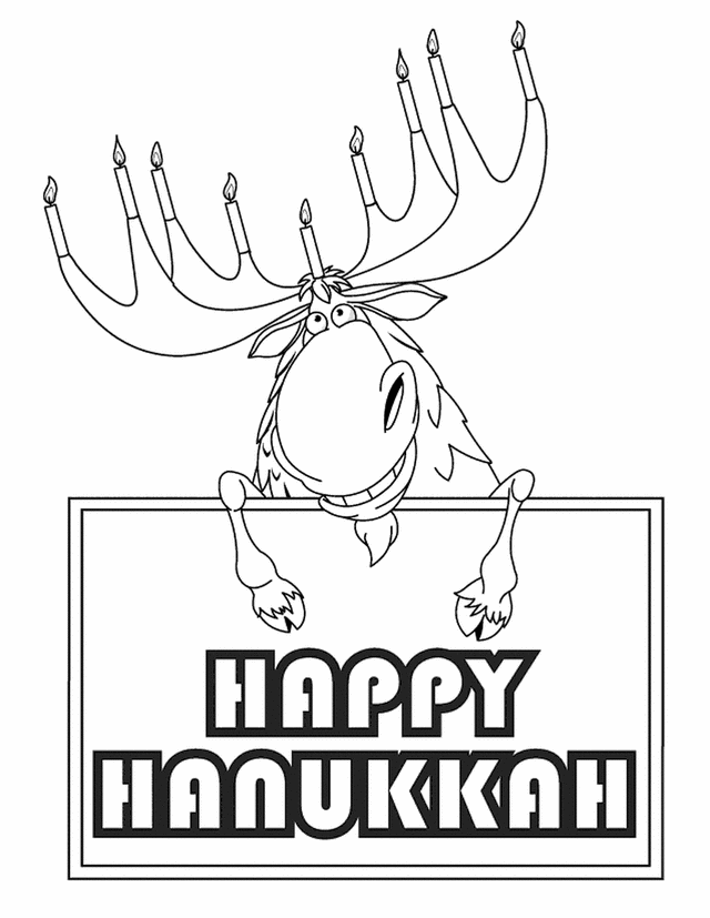 hanukkah coloring pages reindeer Coloring4free