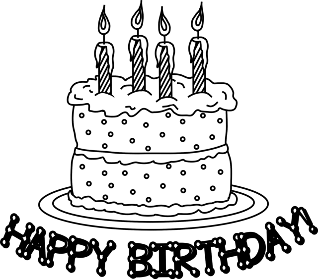 happy birthday cake coloring pages 2 Coloring4free