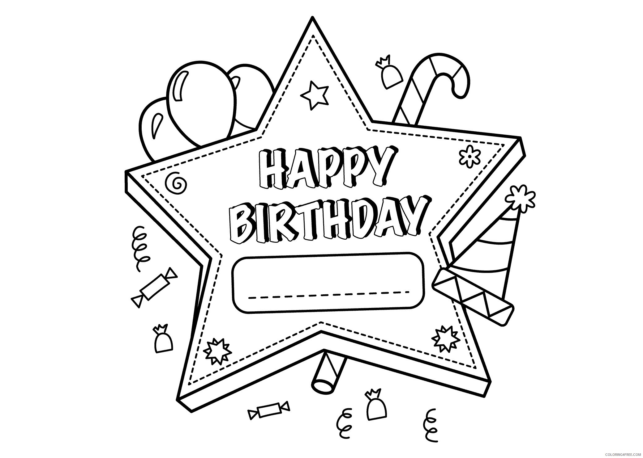 happy birthday coloring pages for boys Coloring4free