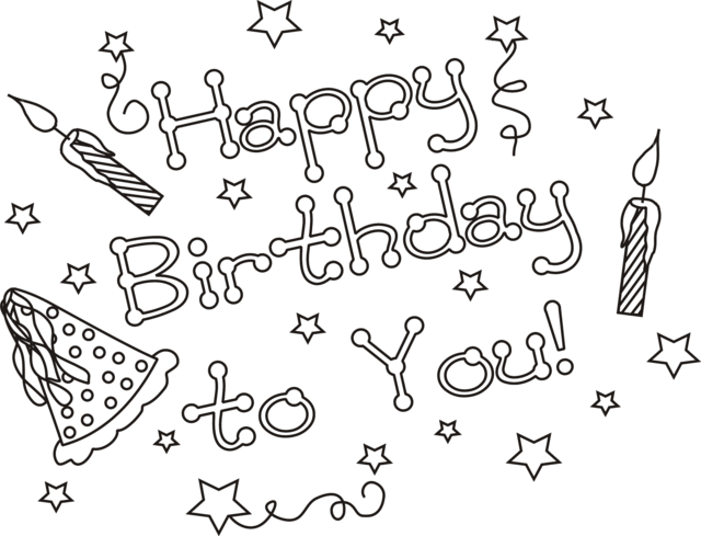 happy birthday coloring pages for boys with stars Coloring4free