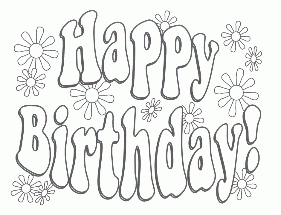 happy birthday coloring pages for girls Coloring4free