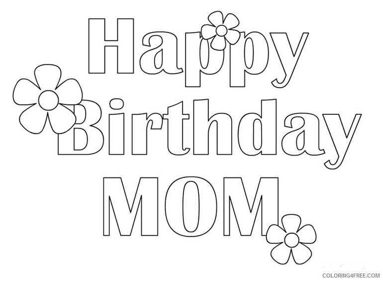 happy birthday coloring pages for mom Coloring4free