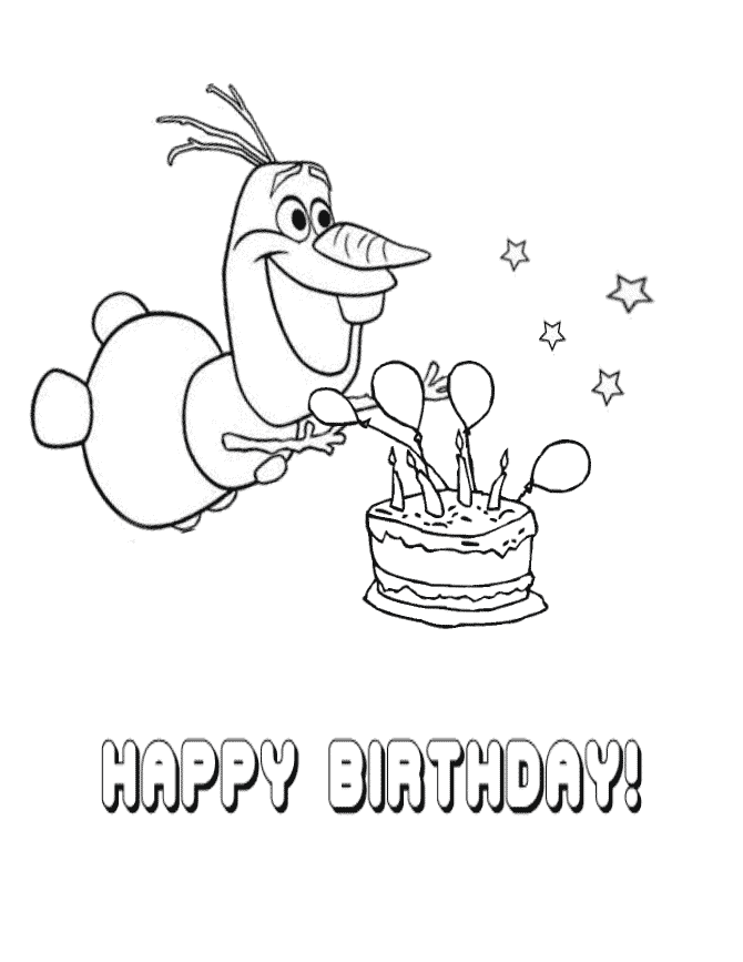 happy birthday olaf coloring pages Coloring4free