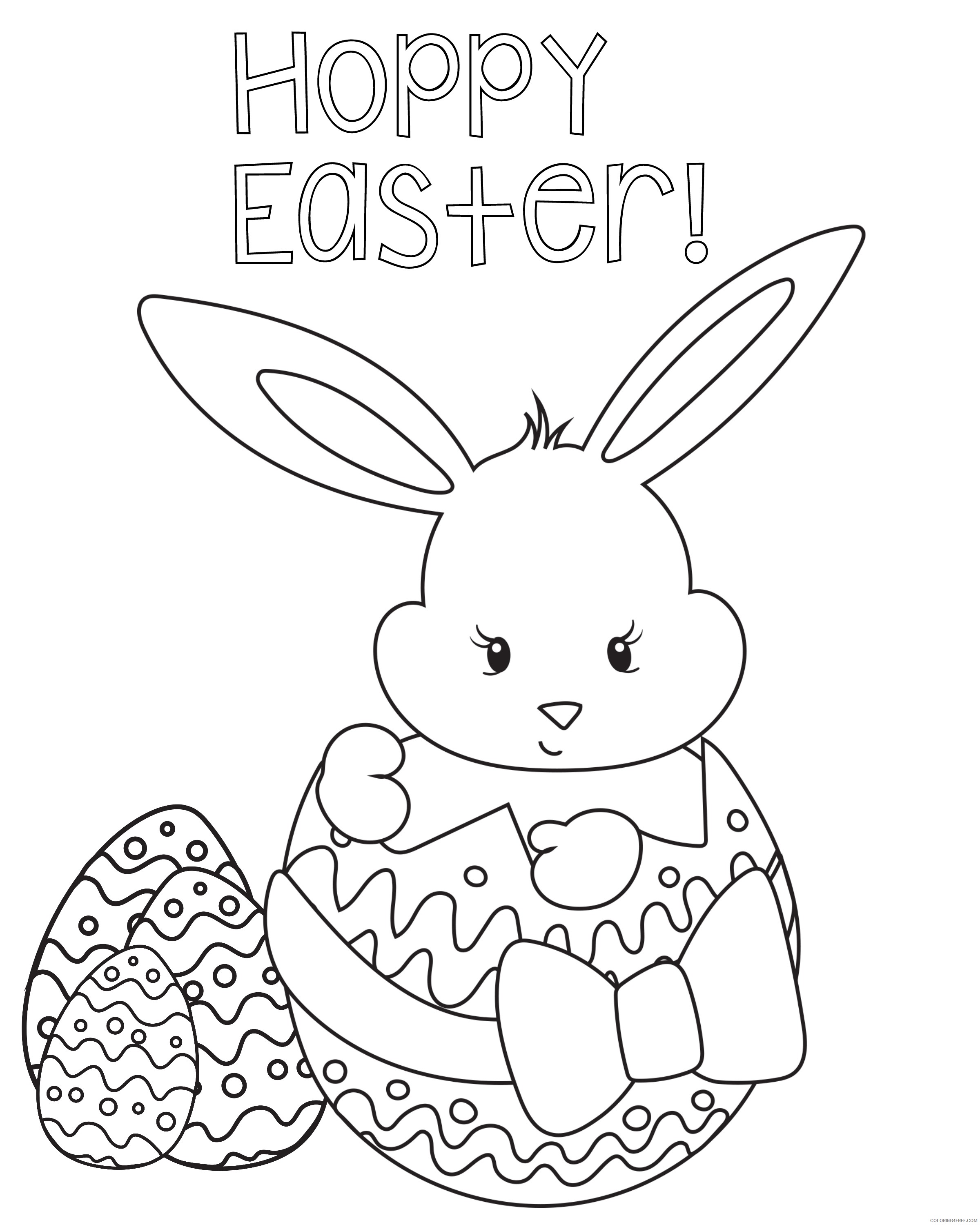happy easter coloring pages for kids Coloring4free