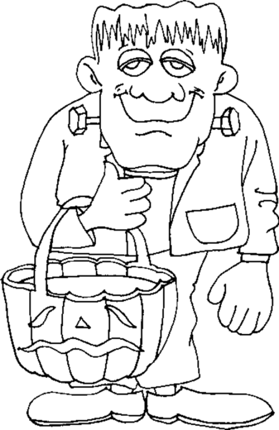 happy halloween coloring pages frankenstein Coloring4free