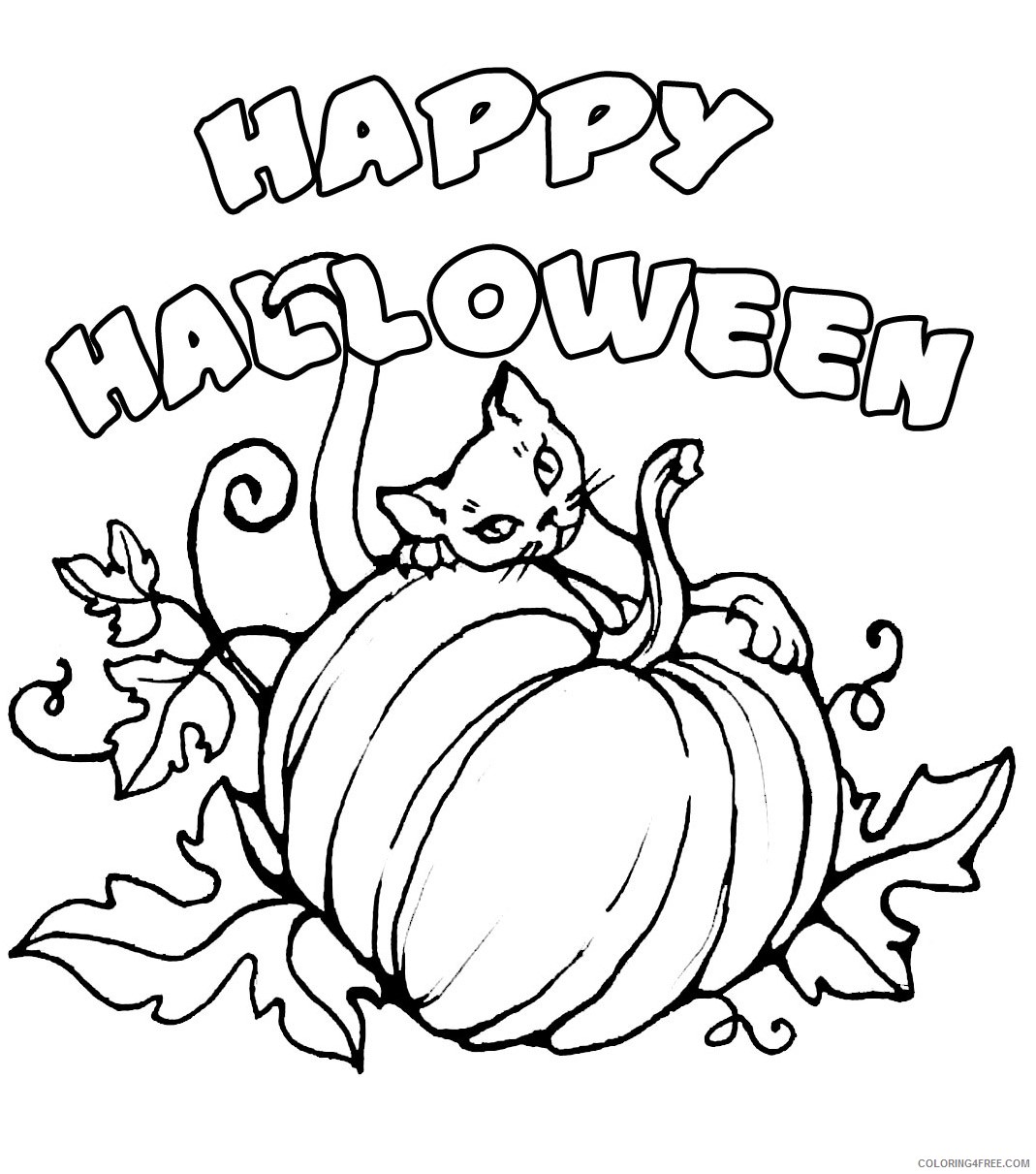 happy halloween coloring pages free to print Coloring4free