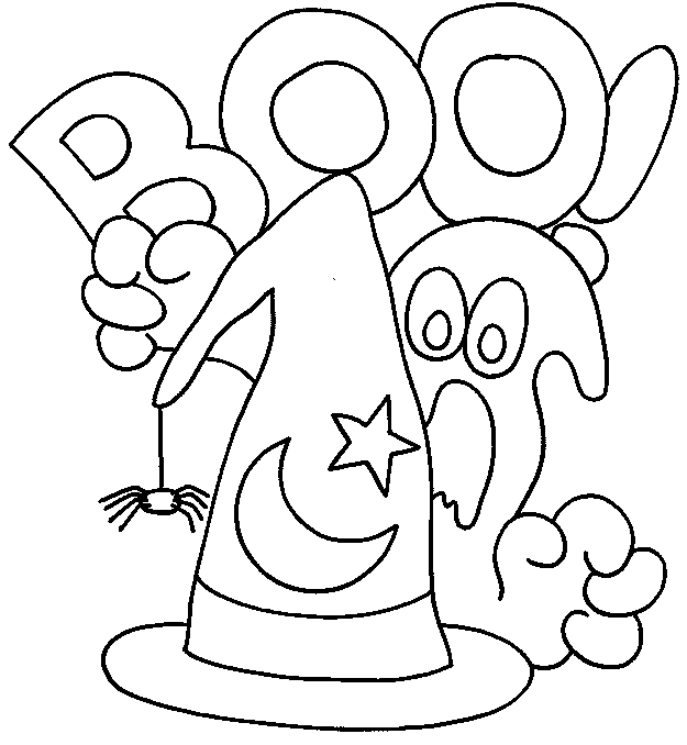 happy halloween coloring pages ghost Coloring4free