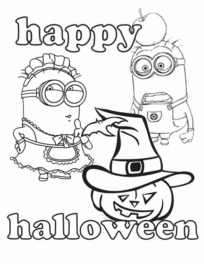 happy halloween coloring pages minion Coloring4free