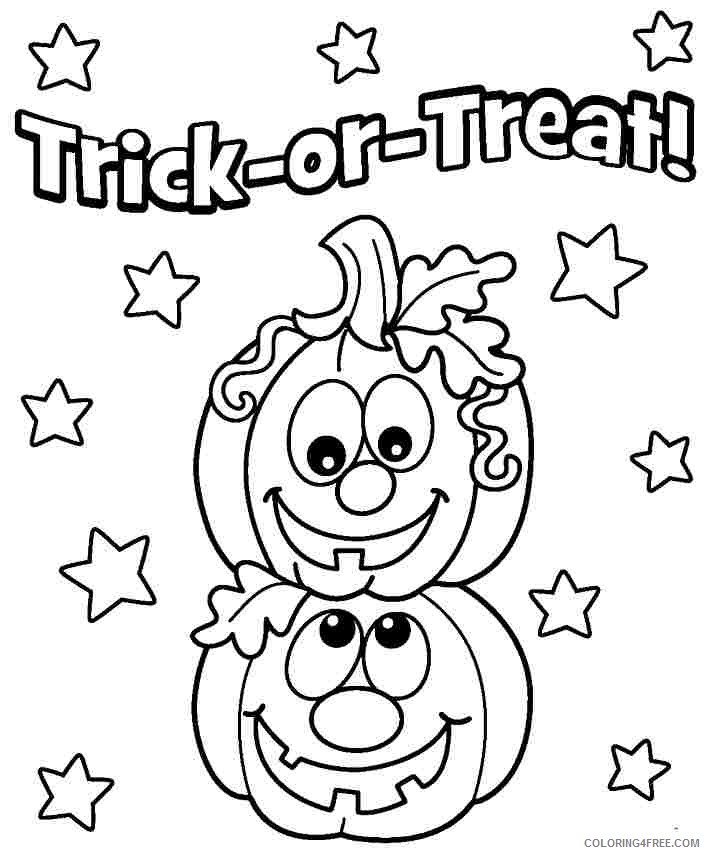 happy halloween coloring pages trick or treat Coloring4free