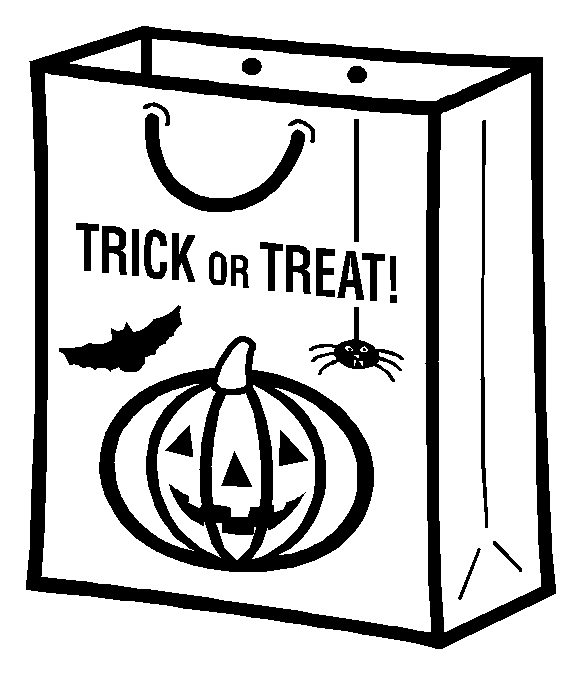 happy halloween coloring pages trick or treat bag Coloring4free