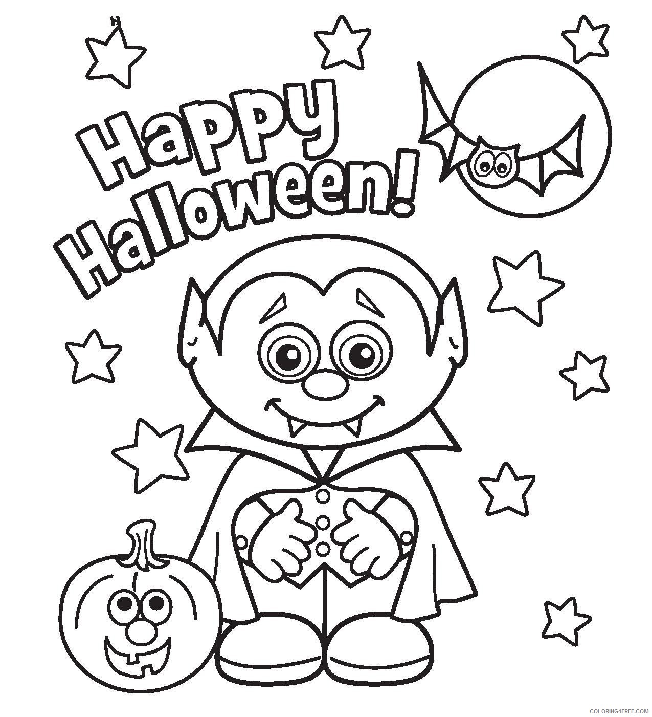 happy halloween coloring pages vampire Coloring4free