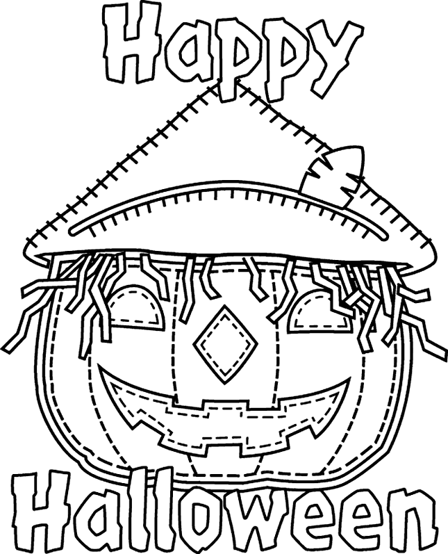 happy halloween pumpkin coloring pages 2 Coloring4free