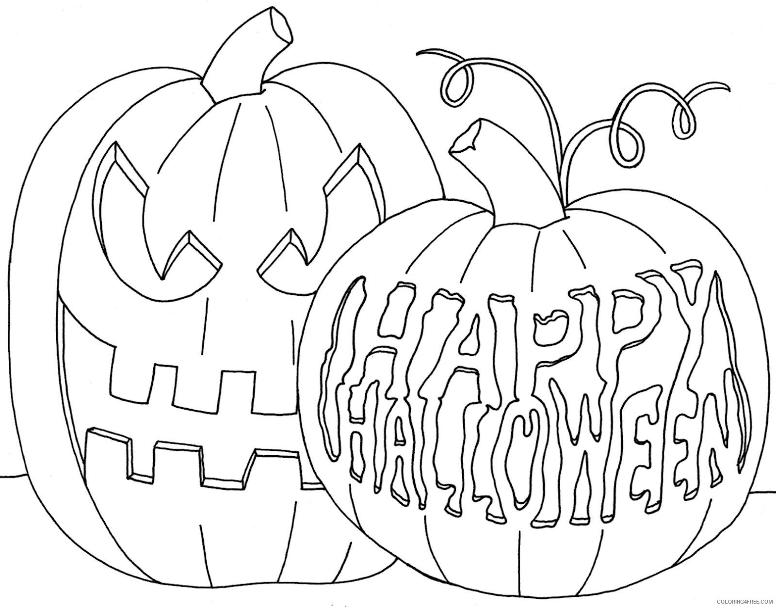 happy halloween pumpkin coloring pages printable Coloring4free
