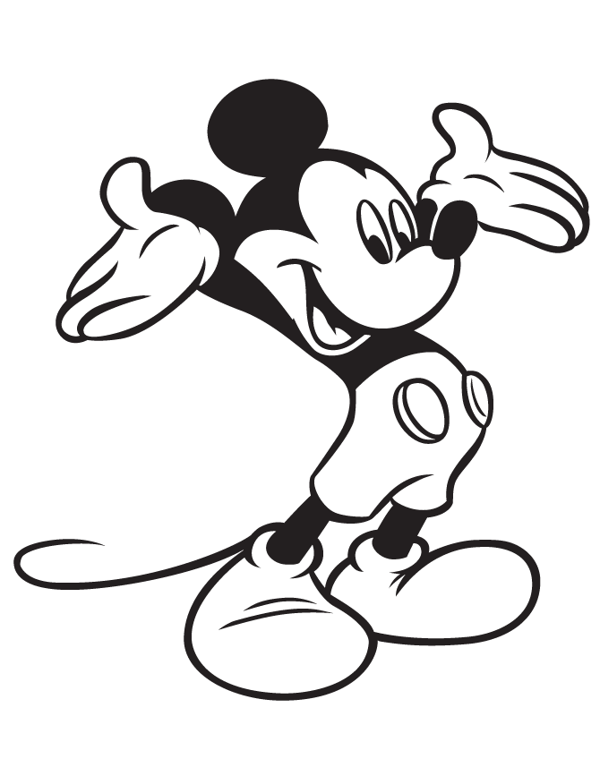 happy mickey mouse coloring pages for kids Coloring4free