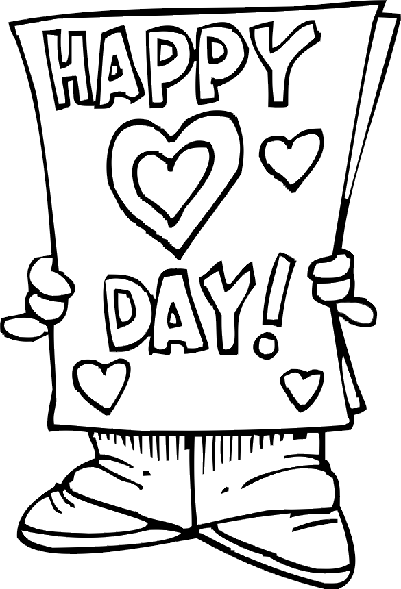happy valentines day coloring pages Coloring4free