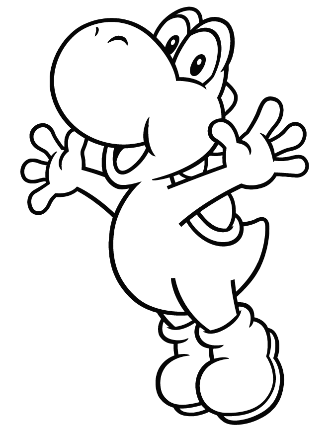 happy yoshi coloring pages Coloring4free