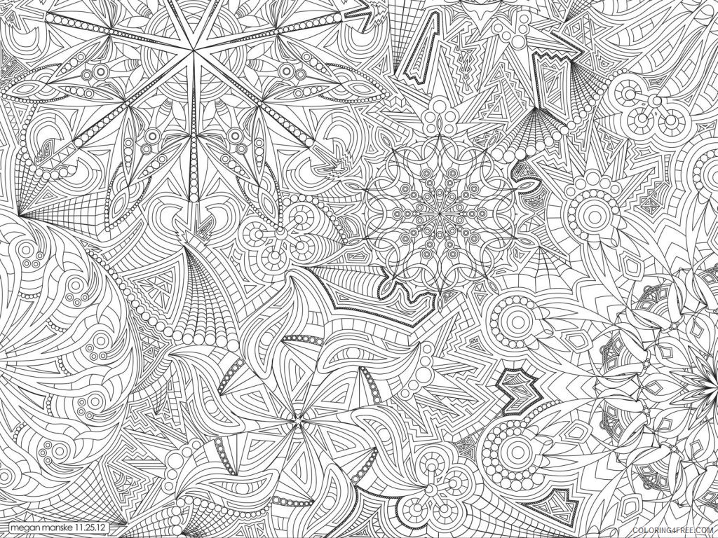 hard square kaleidoscope coloring pages for adults Coloring4free