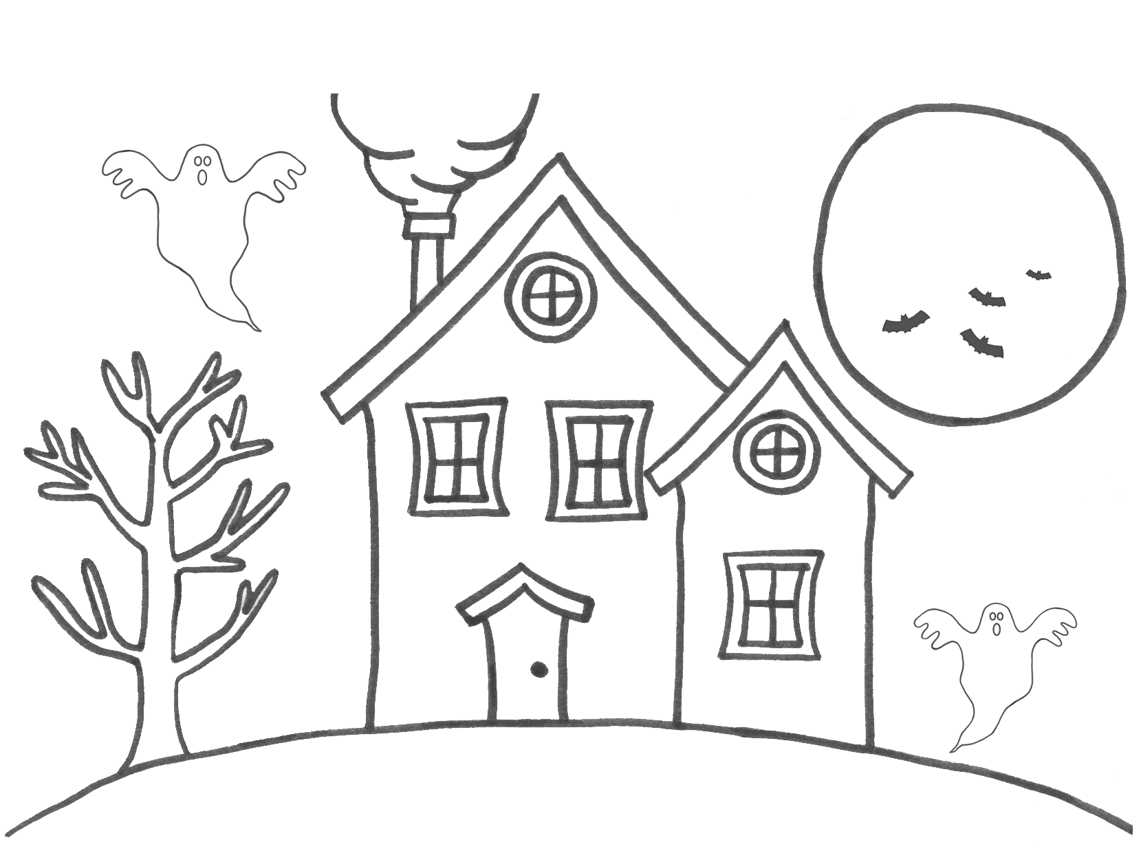 haunted house coloring pages for kids Coloring4free