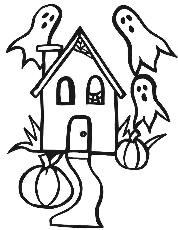 haunted house coloring pages for preschooler Coloring4free