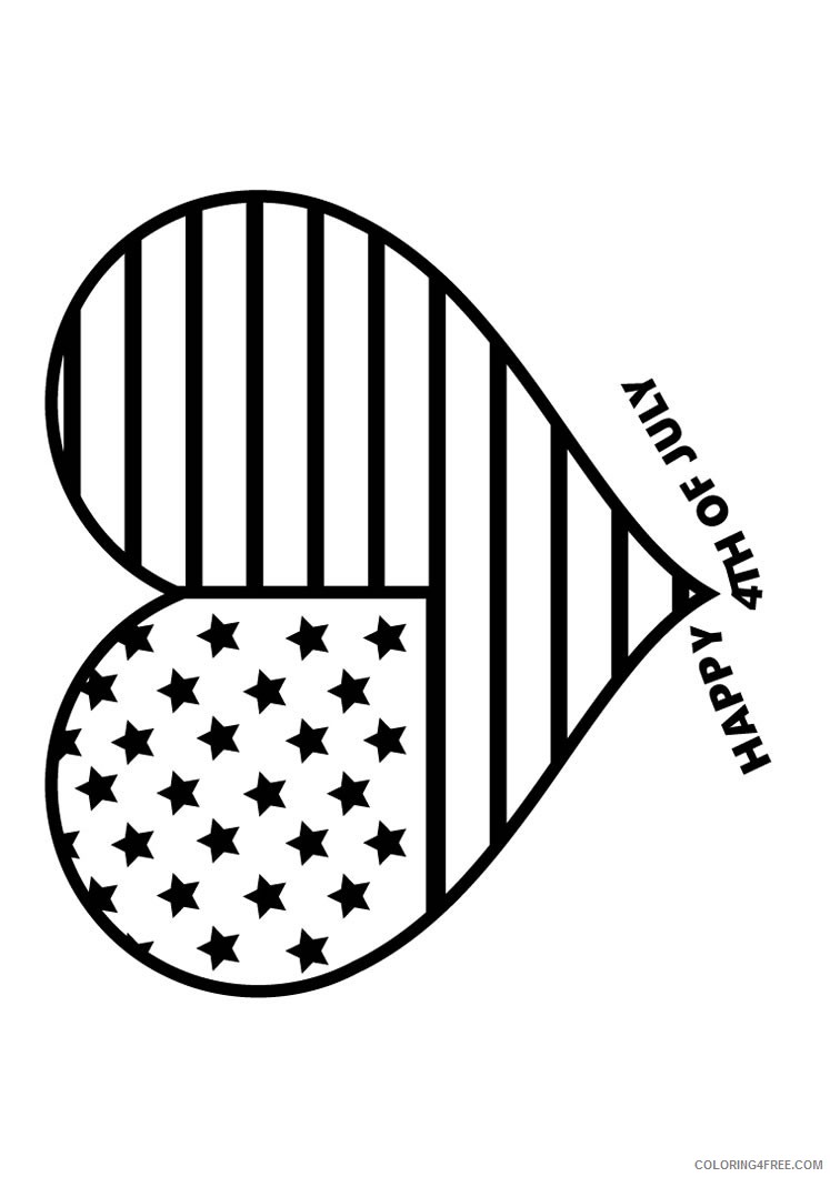 heart coloring pages american flag Coloring4free