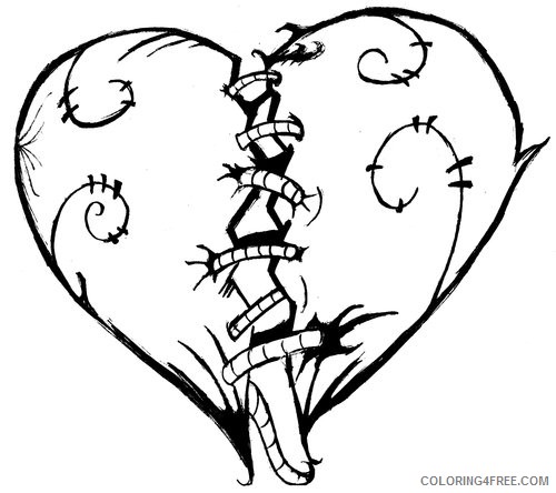heart coloring pages broken heart Coloring4free