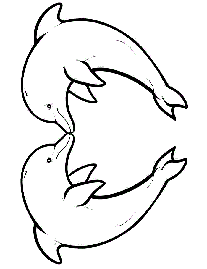 heart coloring pages dolphin forming heart Coloring4free